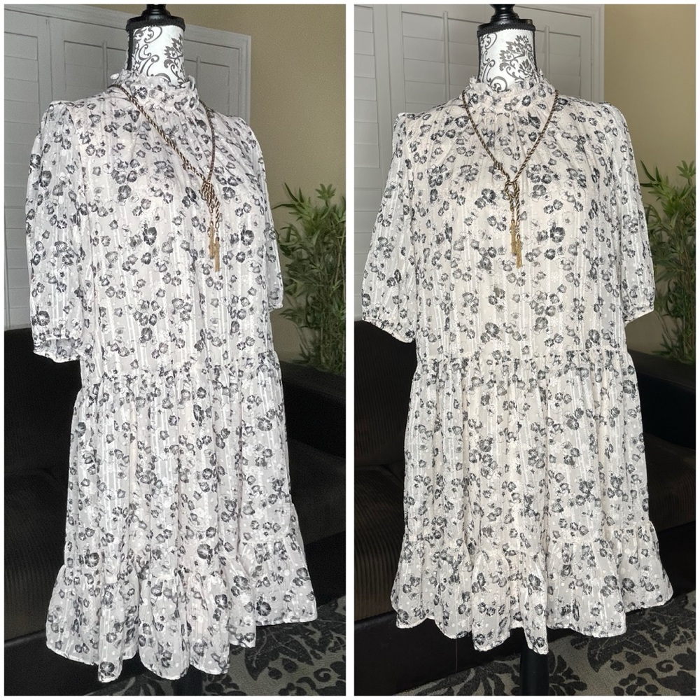 Maison Tara Puff 3/4 Sleeve Dress Size 14